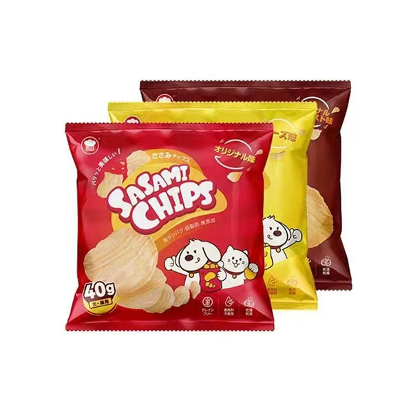 3 Flavors - Sasami Chips - Crunchy Treats for Cats & Dogs (40g)